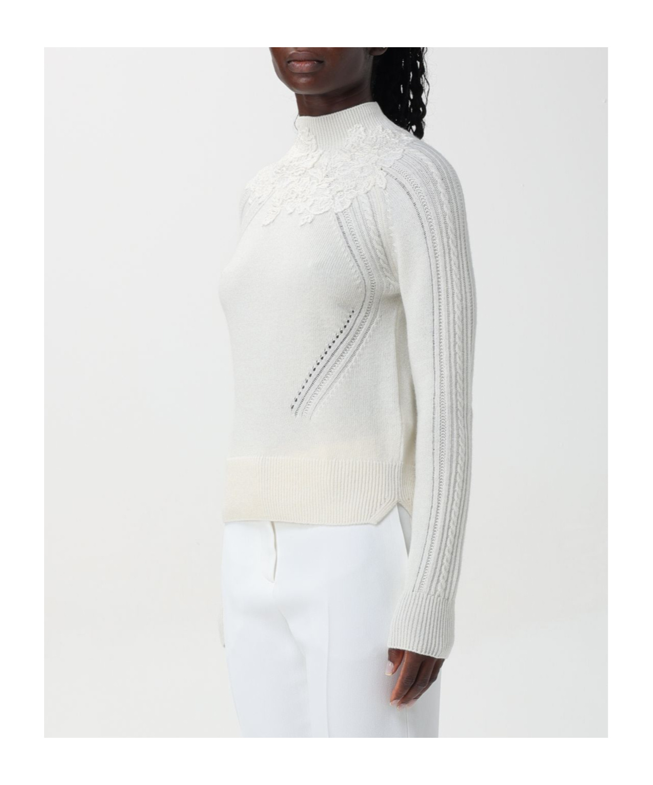 Ermanno Scervino Turtleneck Sweater In White