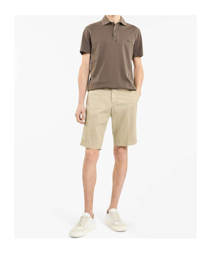 Fay Cotton Polo Shirt In Brown