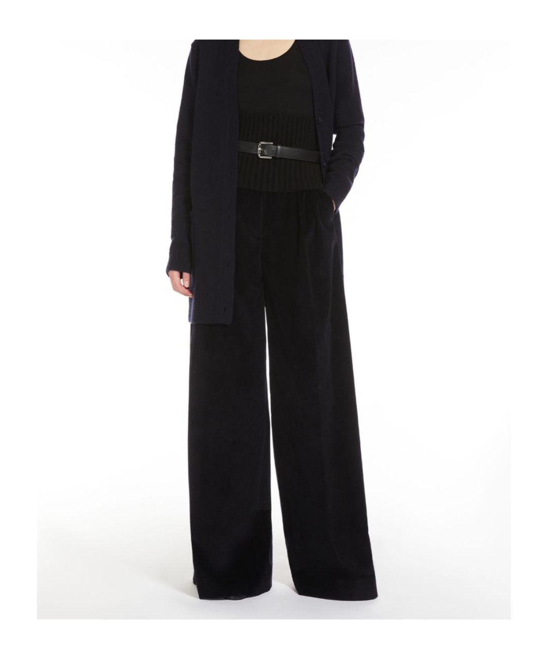 Max Mara Wide-leg Casual Pants In Black