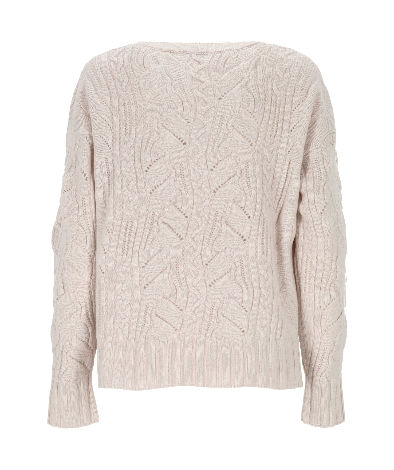 D Exterior Crew Neck Long Sleeve Sweater In Neutral