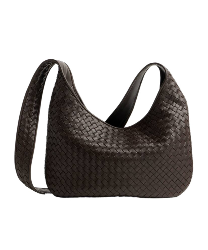 Bottega Veneta Black Crossbody Bag With Top Zip Closure And Intrecciato Motif In Leather Woman In Black