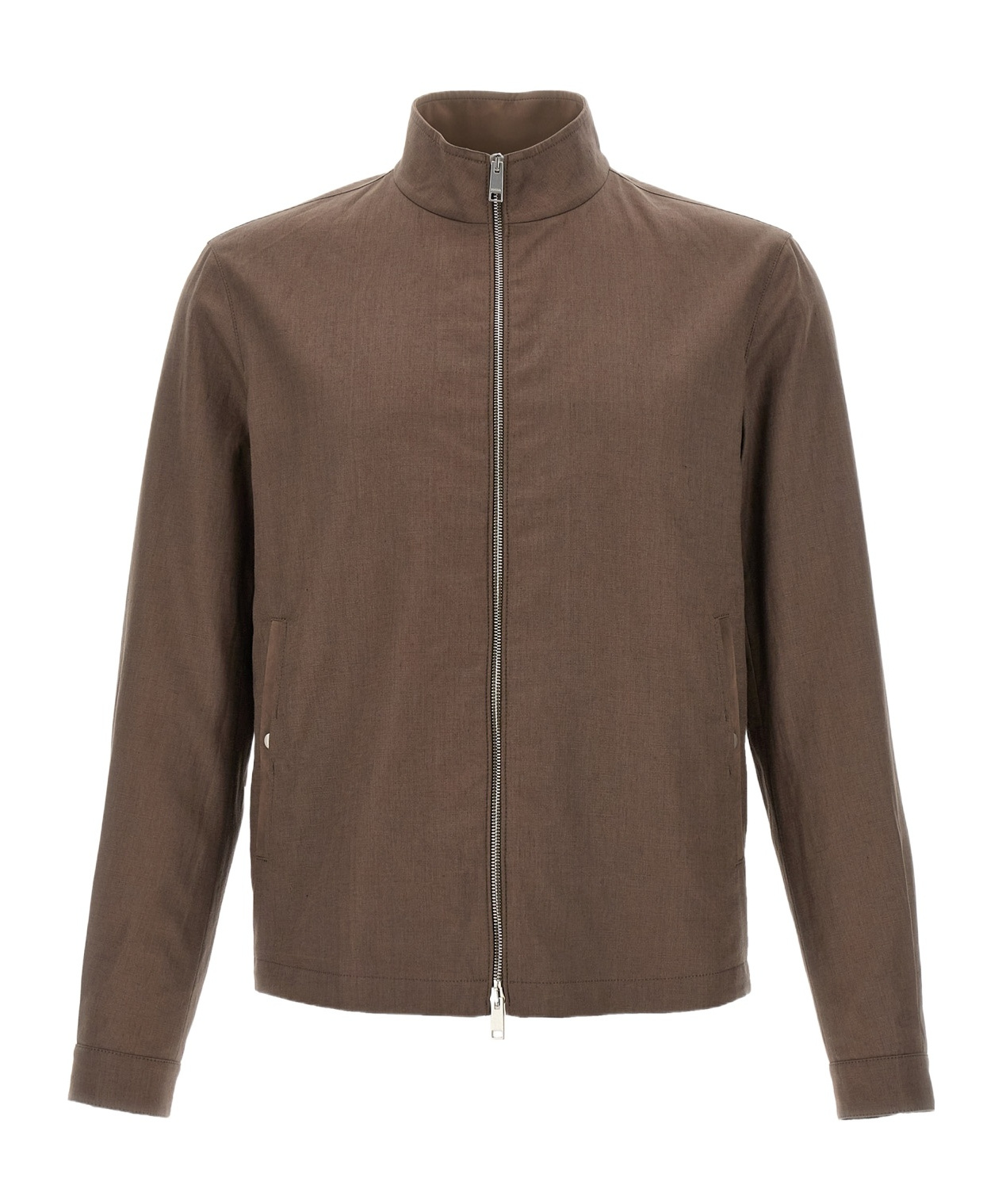 Shop Zegna Long Sleeve Casual Jacket In Brown