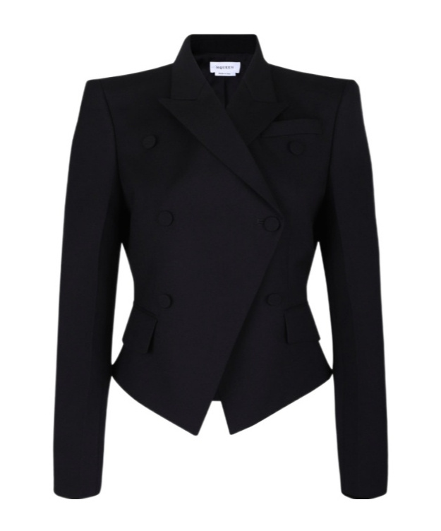 Alexander Mcqueen Long-sleeved Suit Jacket In Black