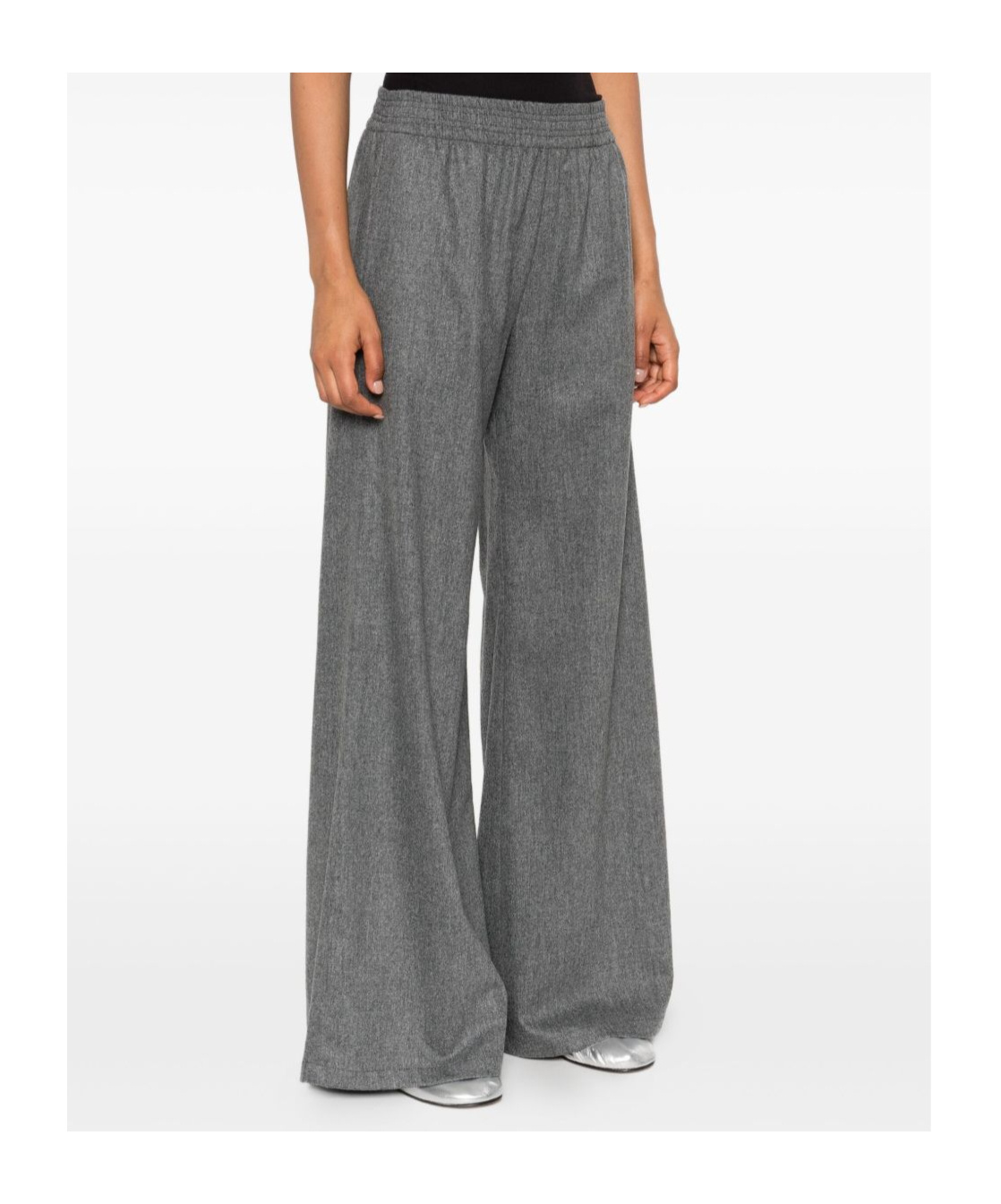 Fabiana Filippi Comfortable Wide-leg Trousers Elastic Waistband In Gold