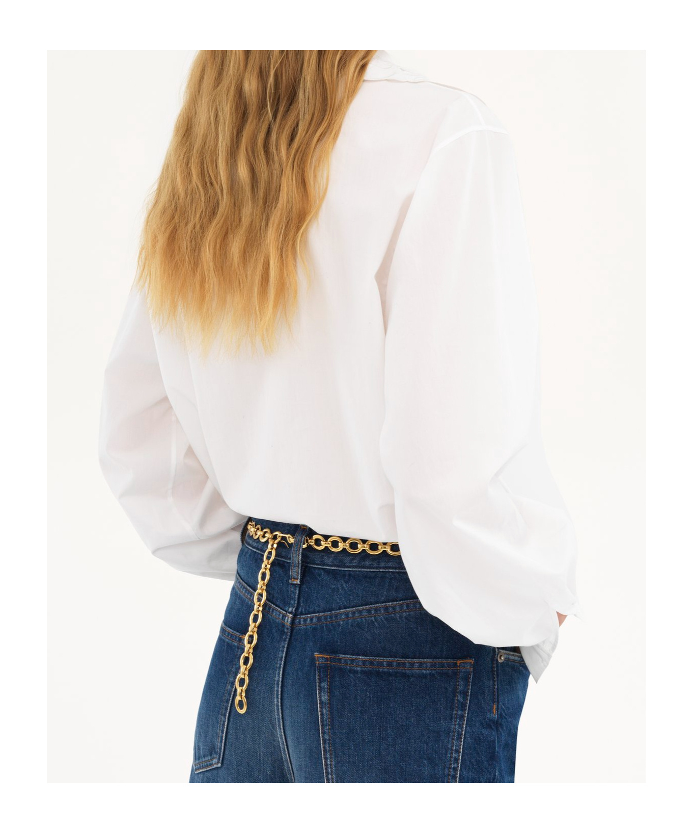 Chloé White Shirt With Embroidered Bow Tie In White