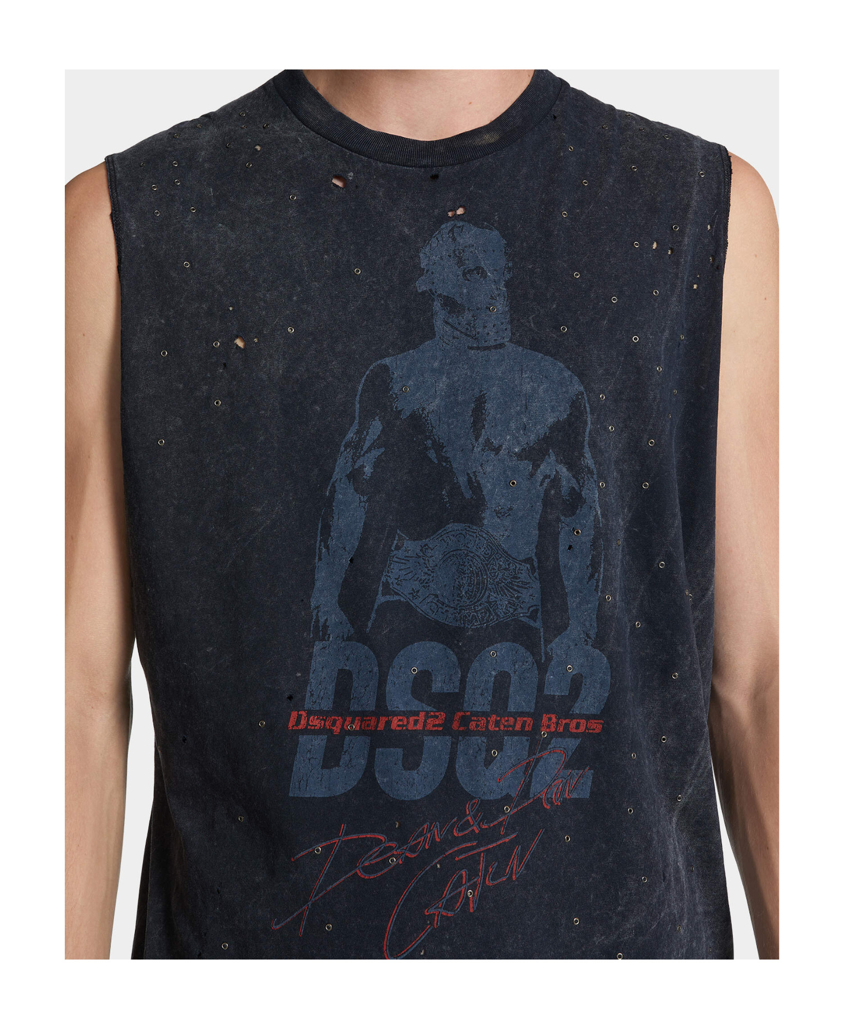 Dsquared2 Caten Bros T-shirt In Black Olives