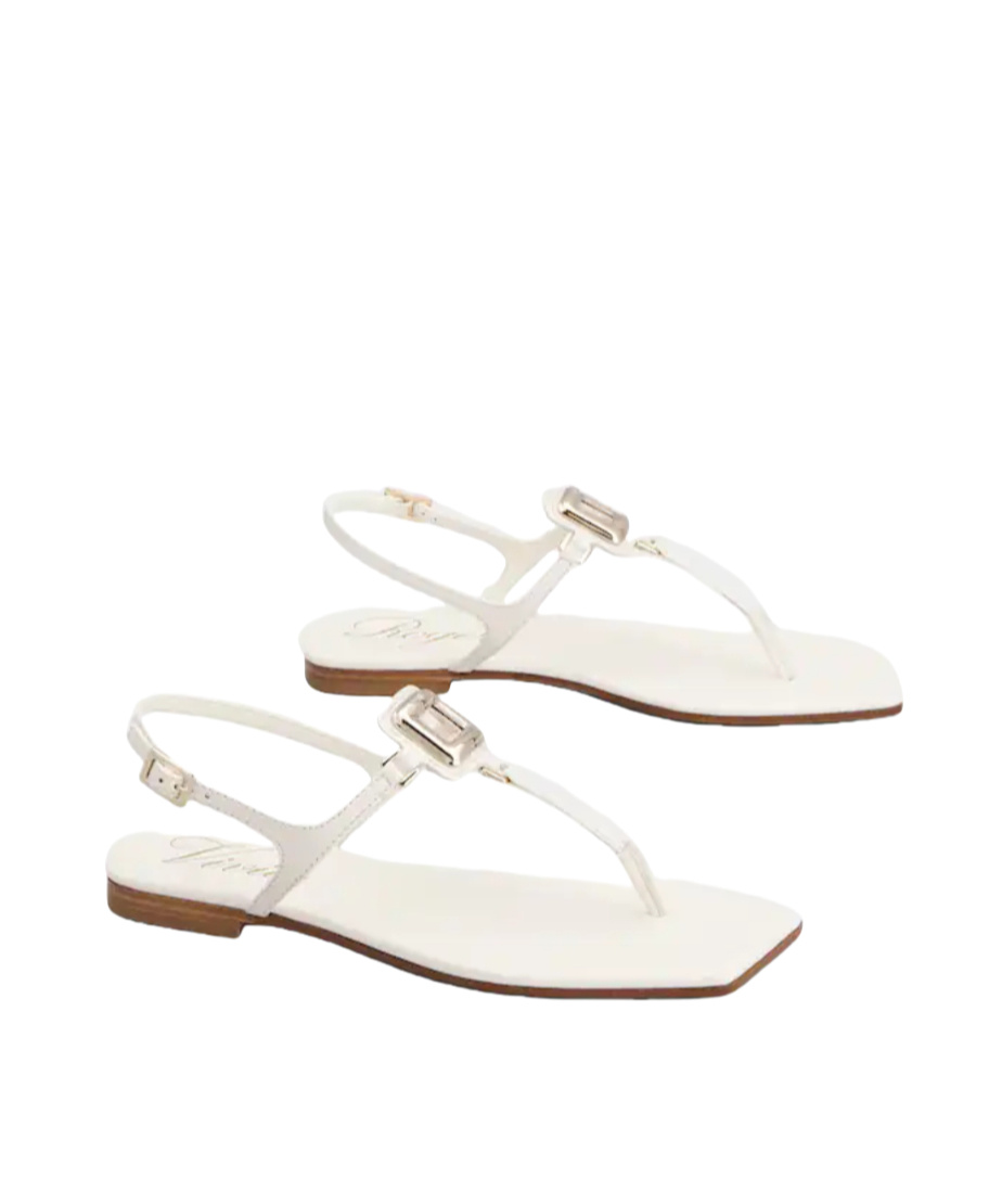 Roger Vivier Viv By The Sea Metallic T-strap Sandal In White