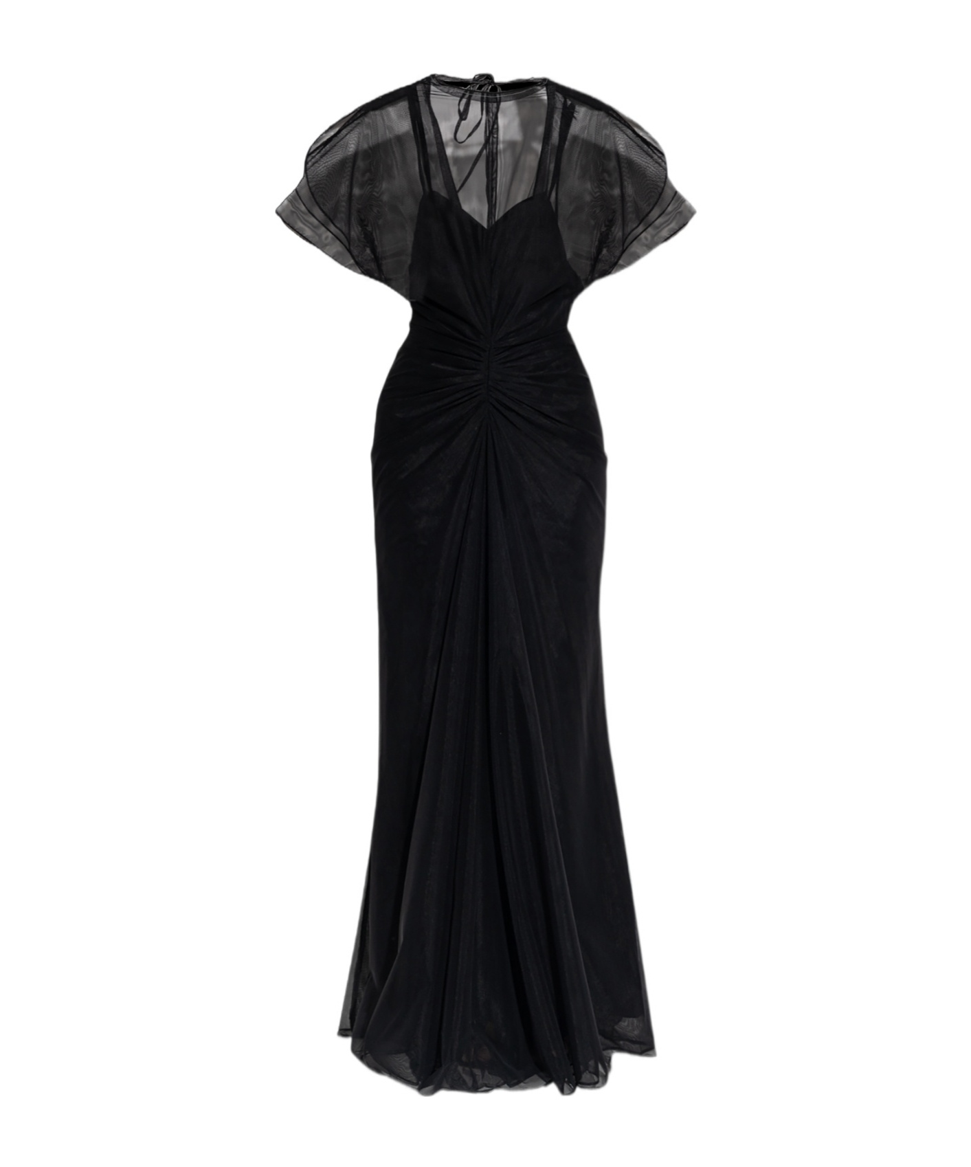 Shop Victoria Beckham Sheer-overlay Dress In Black