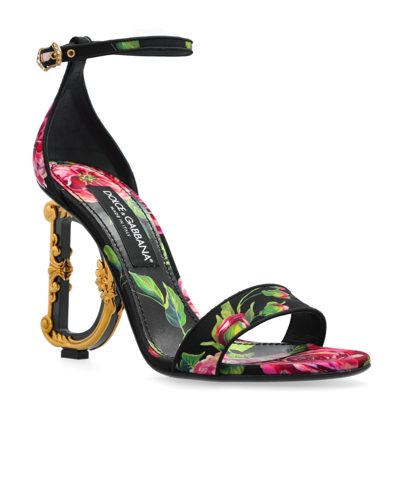 Dolce & Gabbana Round-headed High-heeled Sandals In Black