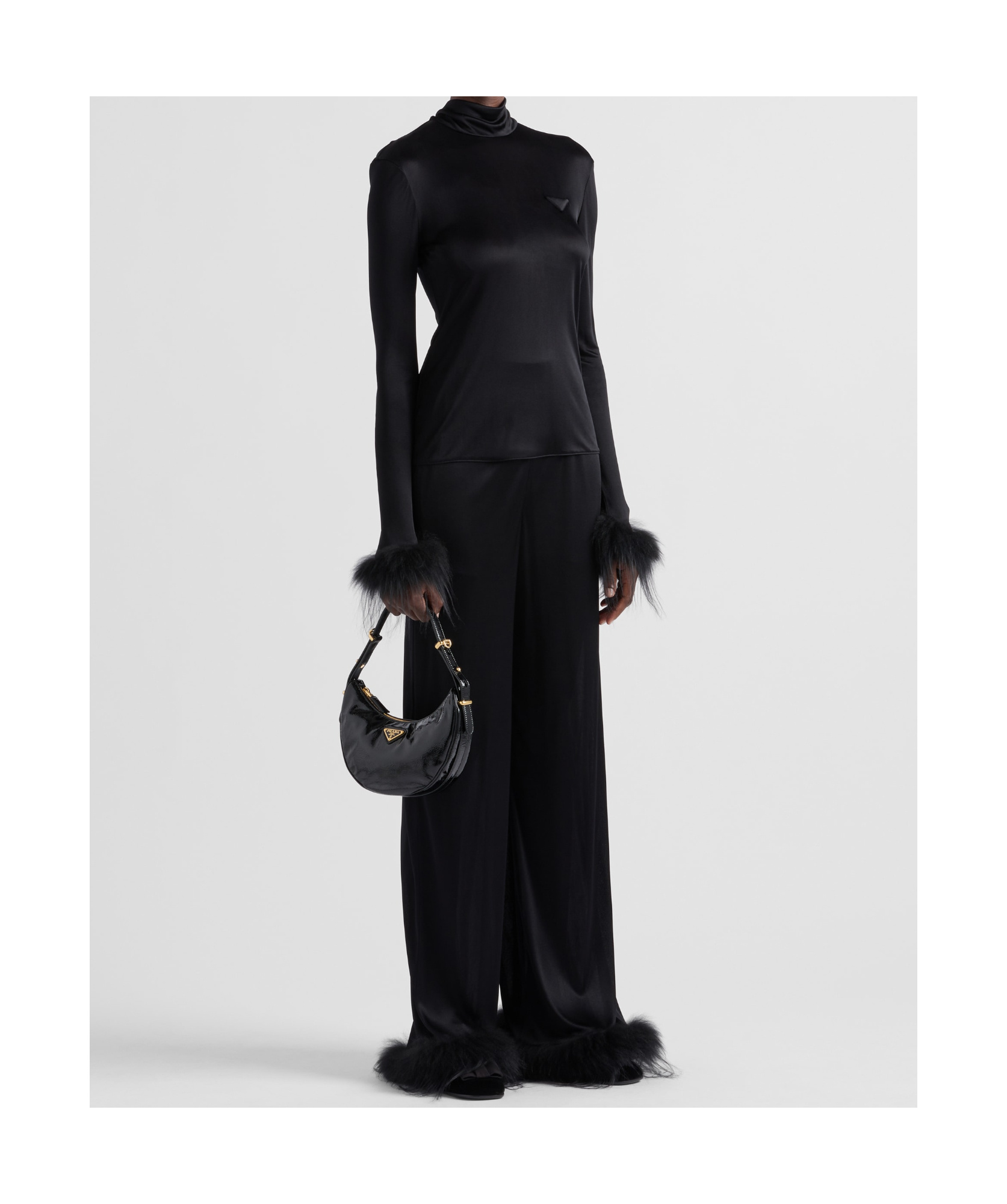 Prada Top In Jersey Nero Donna In Black