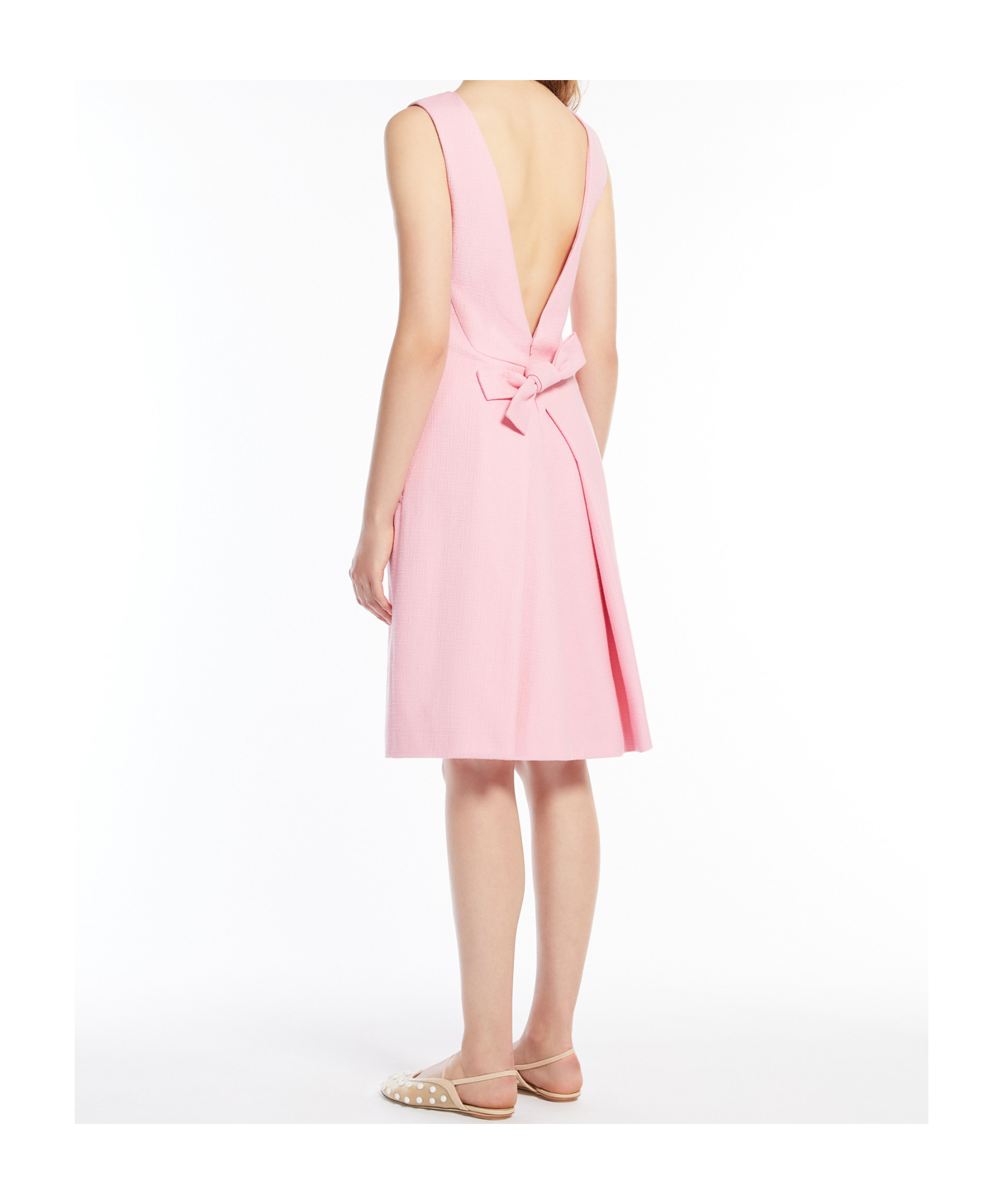 Weekend Max Mara Cotton And Linen Short Dress In Pink In Pink