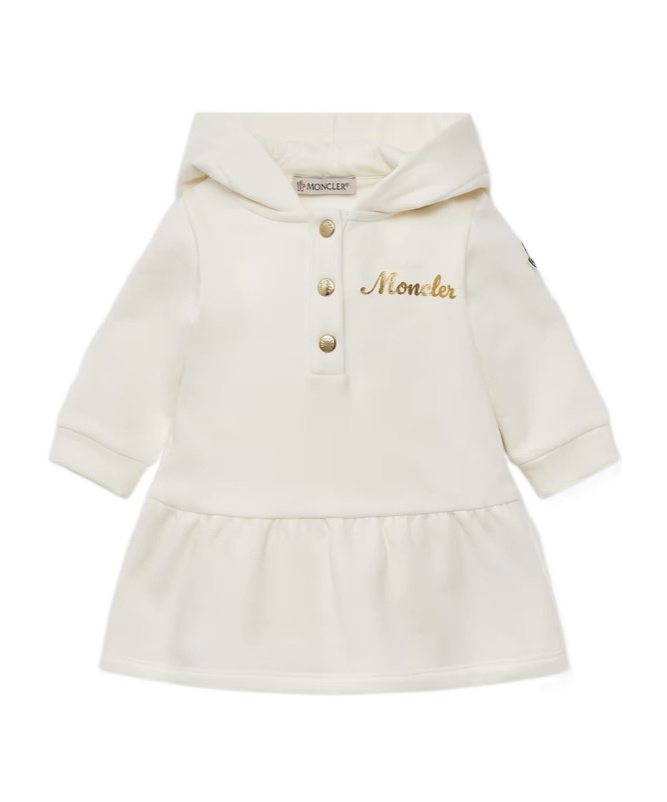 MONCLER MONCLER ENFANT LOGO PATCH HOODED DRESS