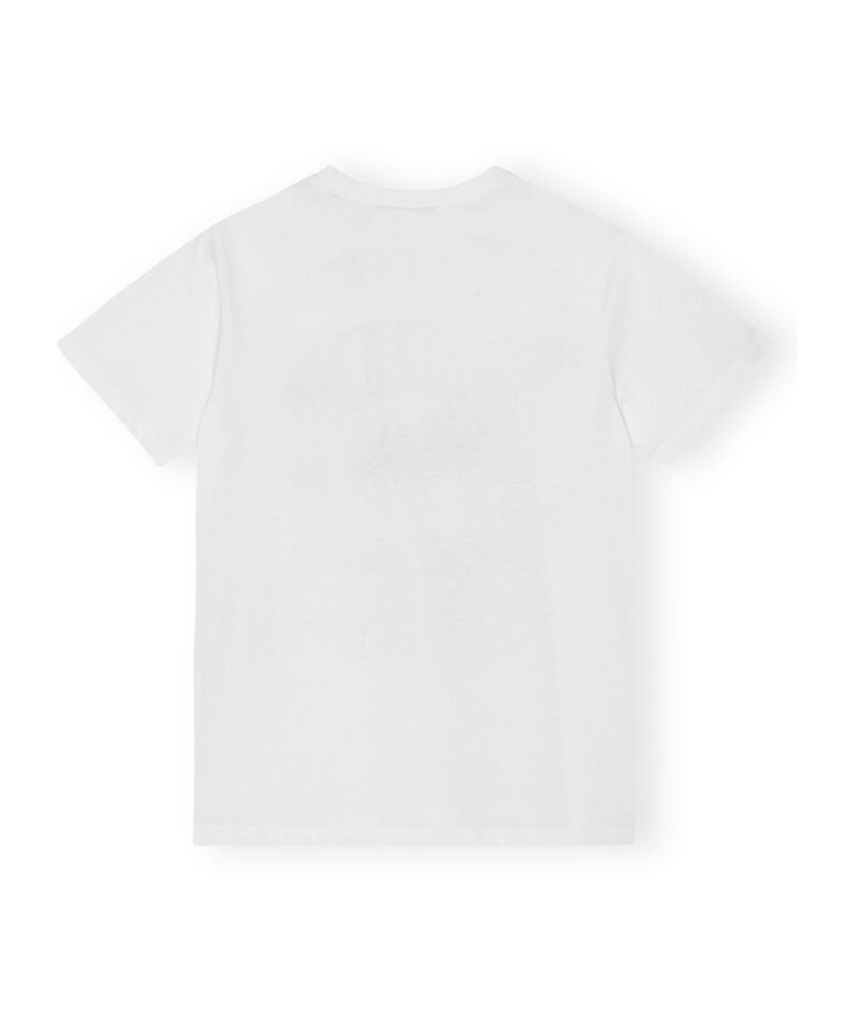 Ganni White Basic Cocktail Cotton Jersey T-shirt In White