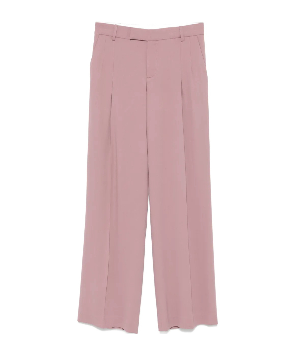 Federica Tosi Wide Leg Pleated Trousers With Belt Loops In Mauve