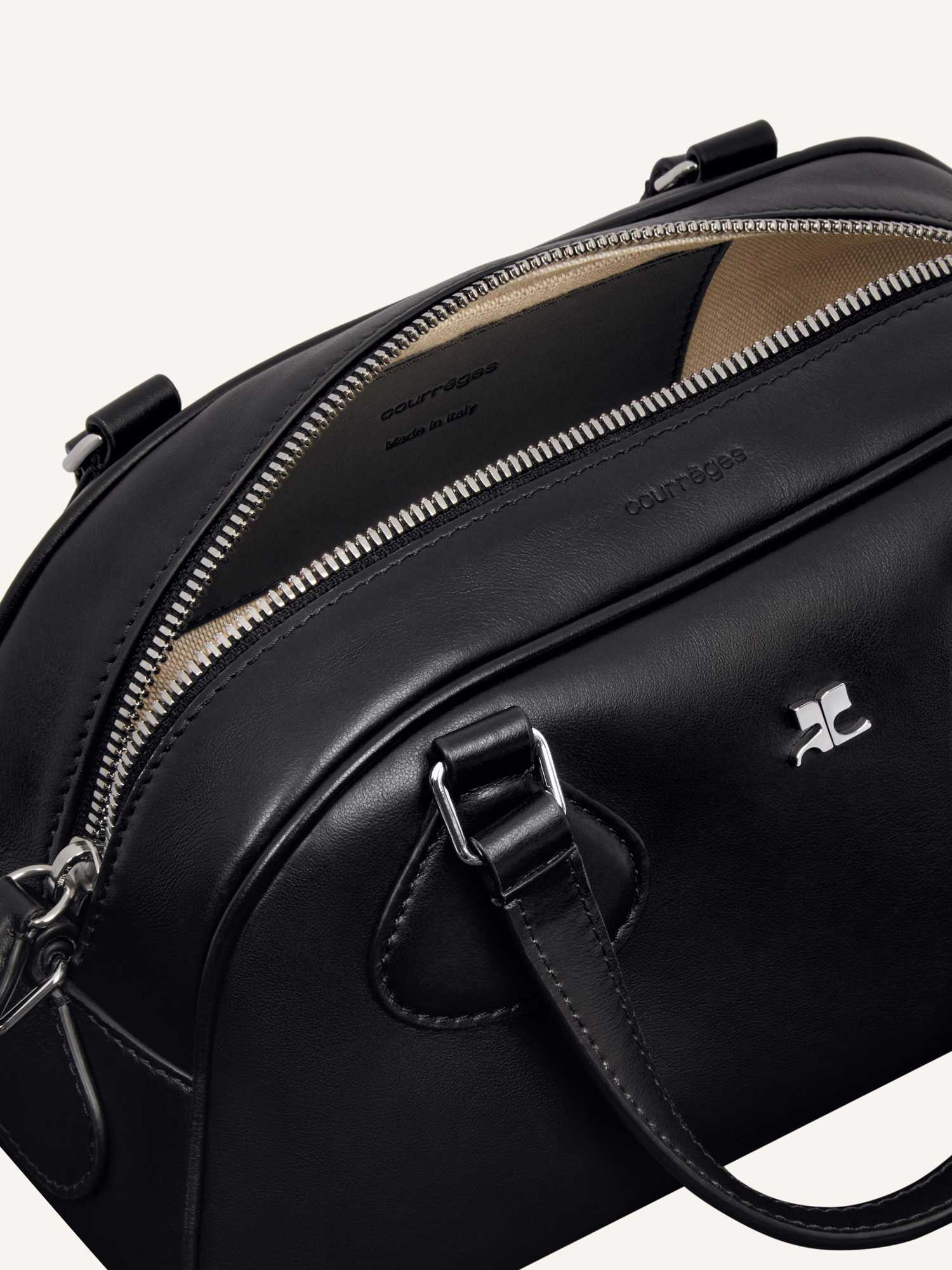 Courrèges Courreges Pre Friday Leather Bowling Bag In Black