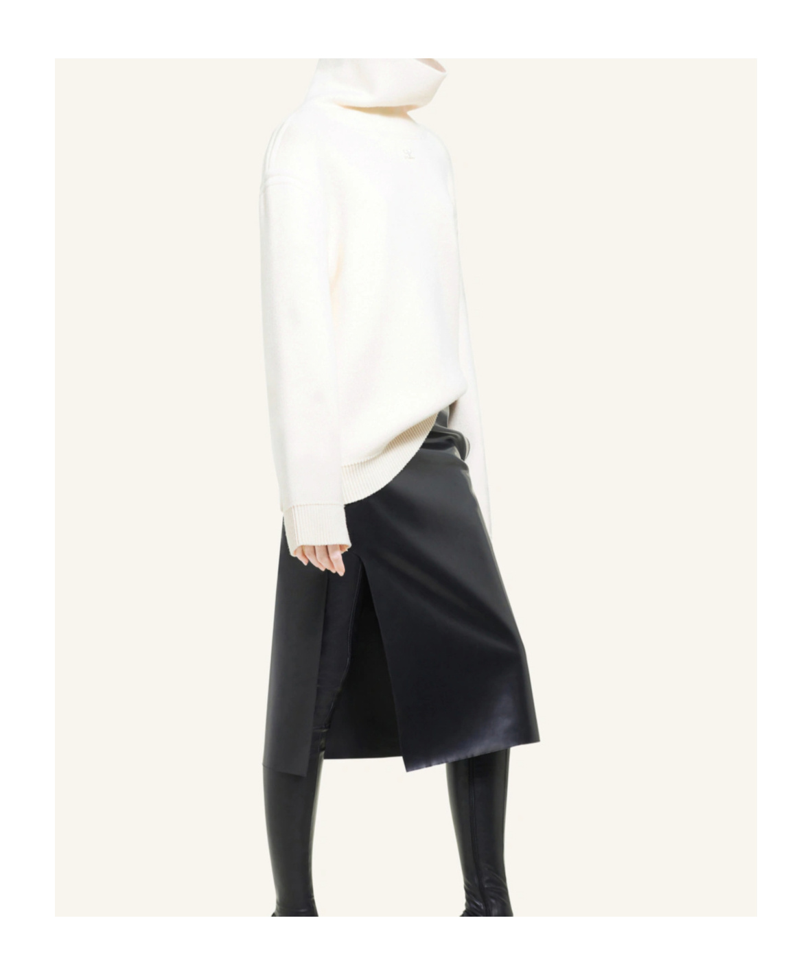 Shop Courrèges Oversized Mock-neck Sweater In White