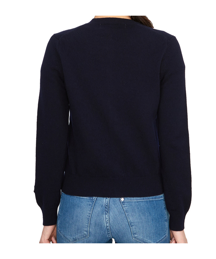 Comme Des Garçons Play Logo-patch Wool Cardigan In Blue