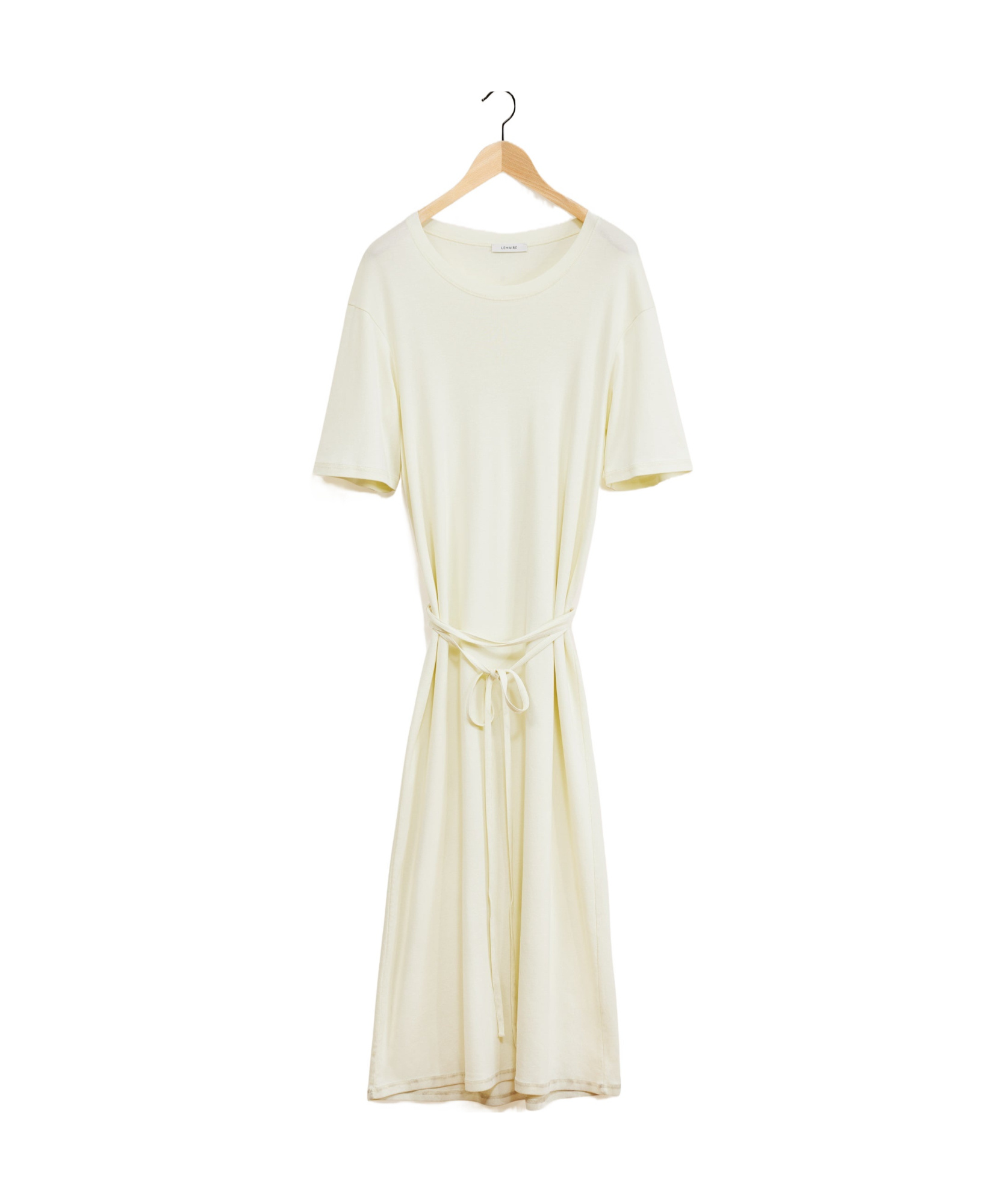 Lemaire Belted Cotton Jersey Midi Dress In White