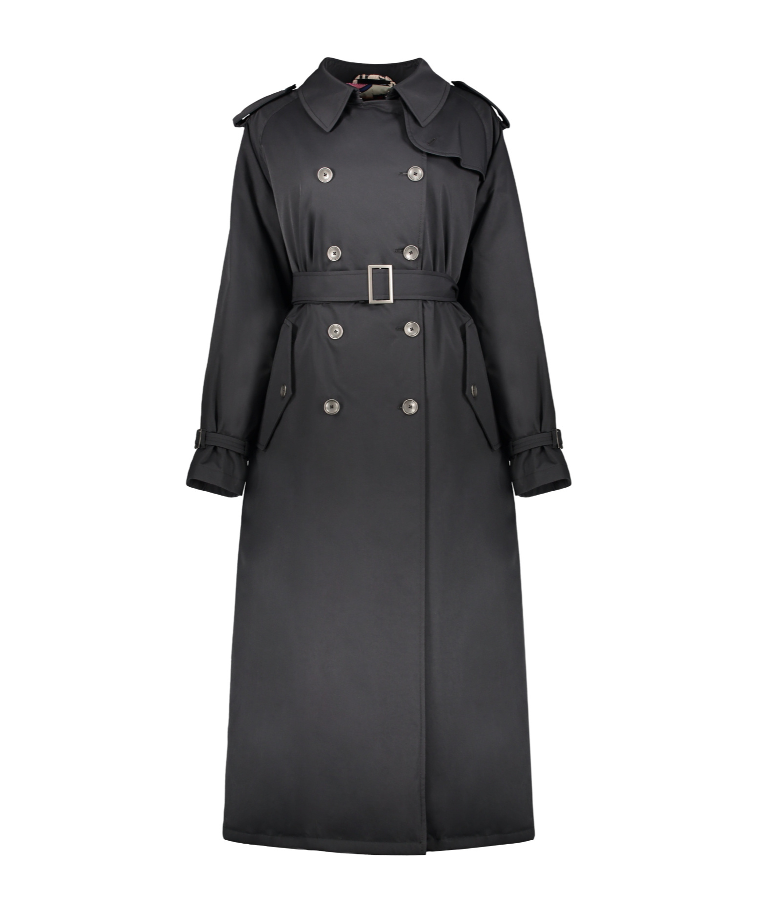 Herno Double-breasted Belted Trench Coat In Black