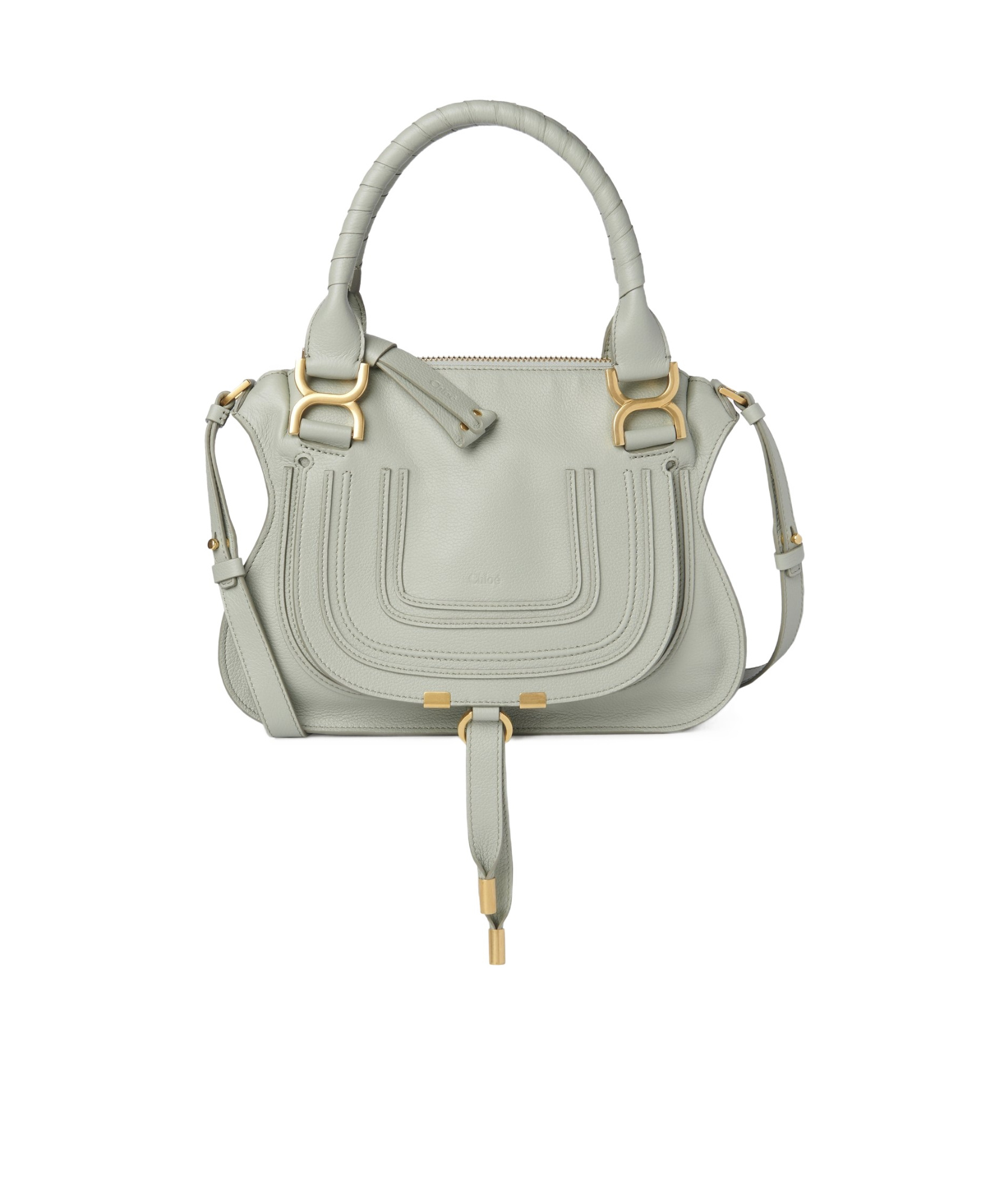 Chloé Small Marcie Top-handle Bag In Gray