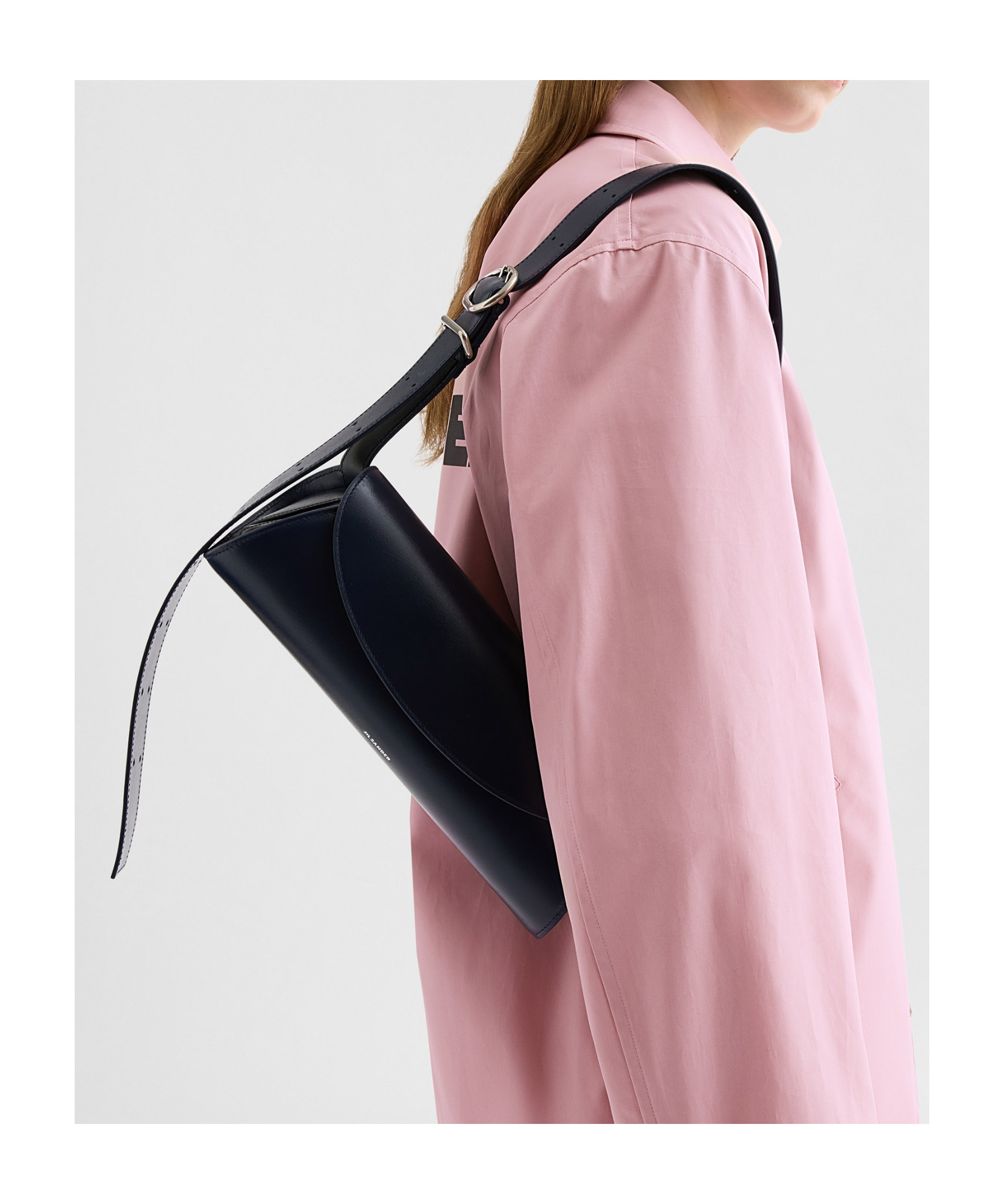 Jil Sander Small Cannolo Leather Shoulder Bag In Purple