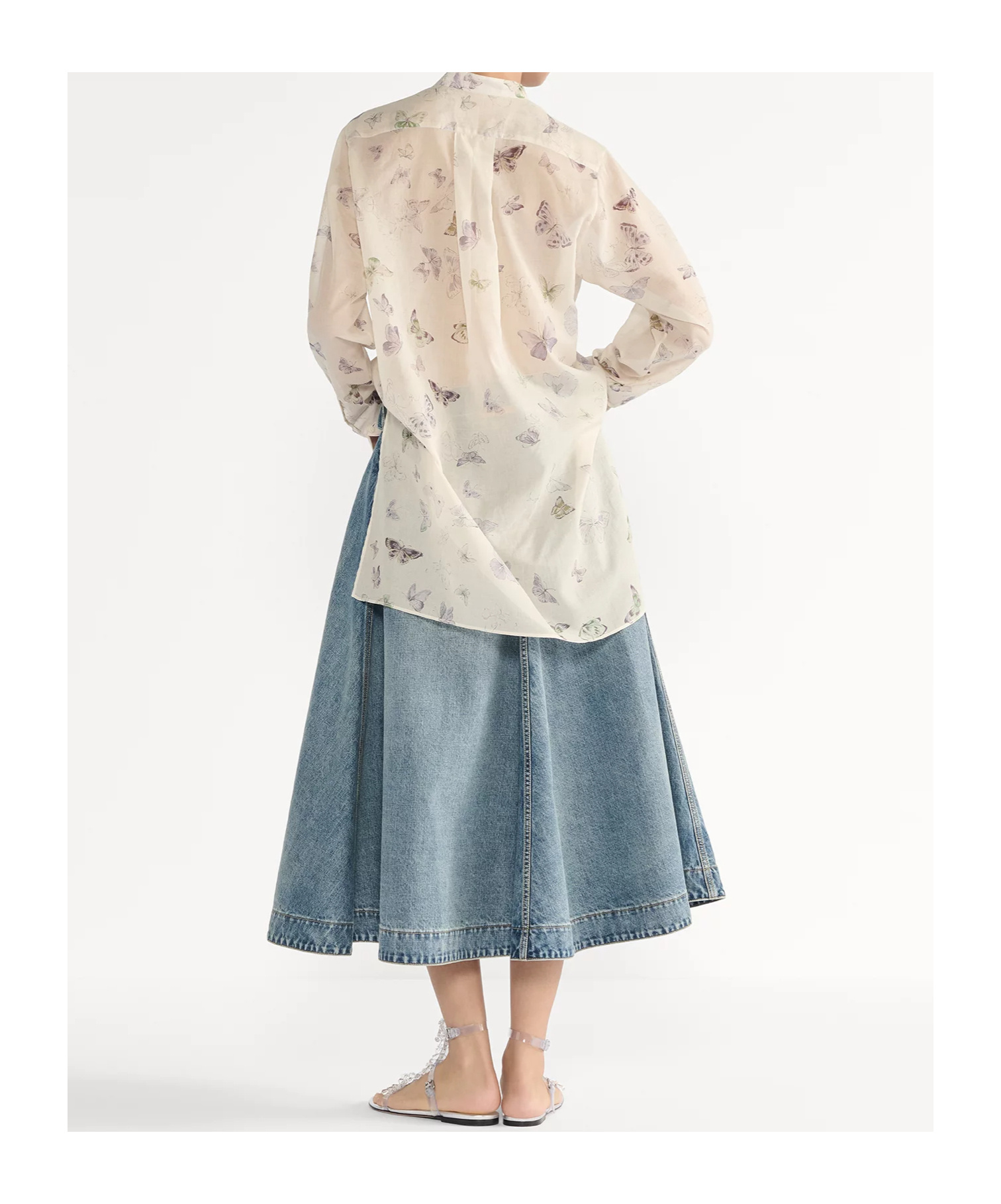 Dior Mid-length Flared Skirt In Blue