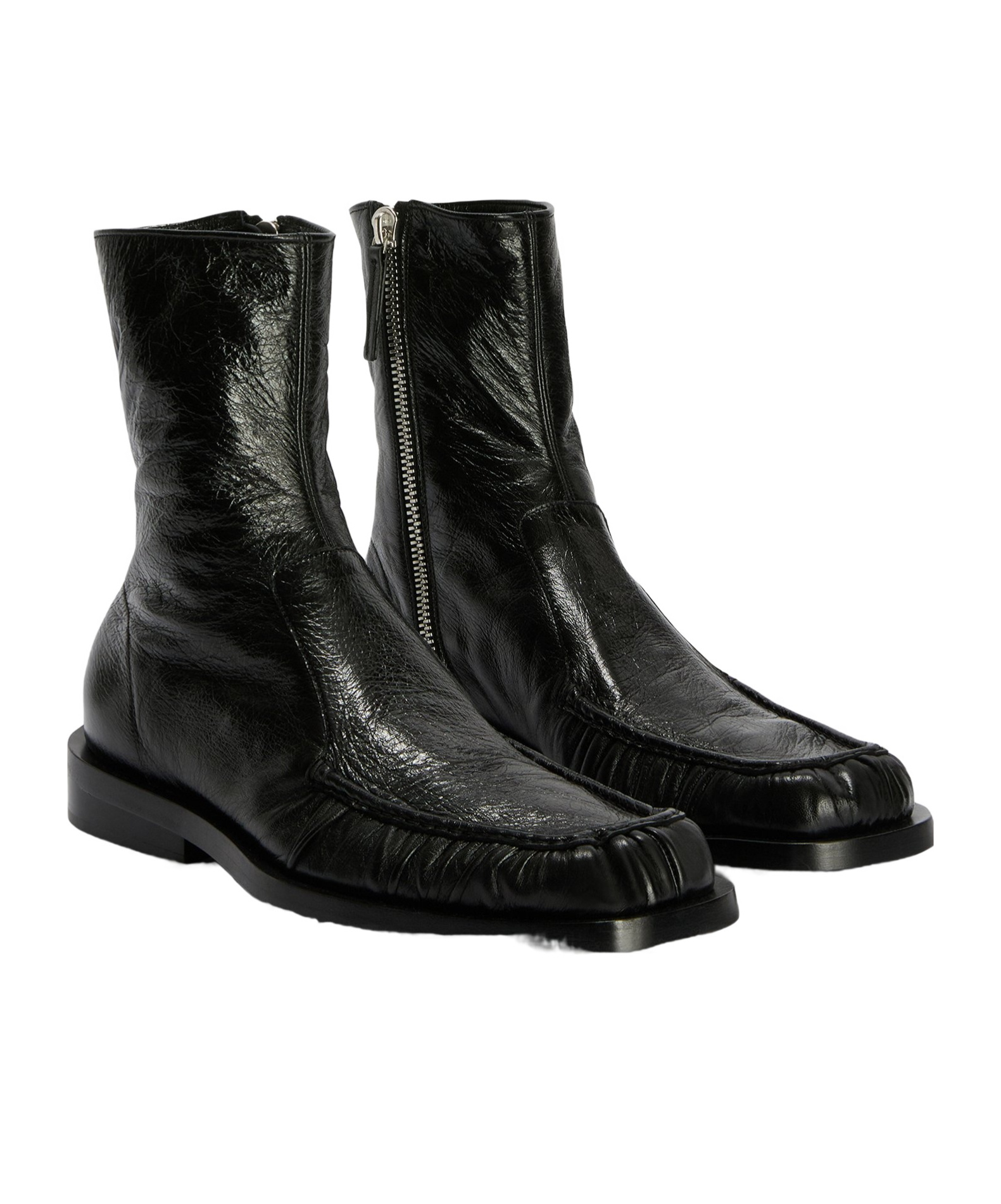 Jil Sander Men Black Leather Ankle Boots
