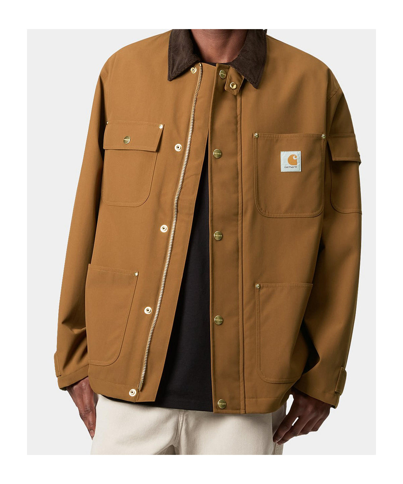 Carhartt Michigan Organic Cotton Single-breasted Coat In Brown