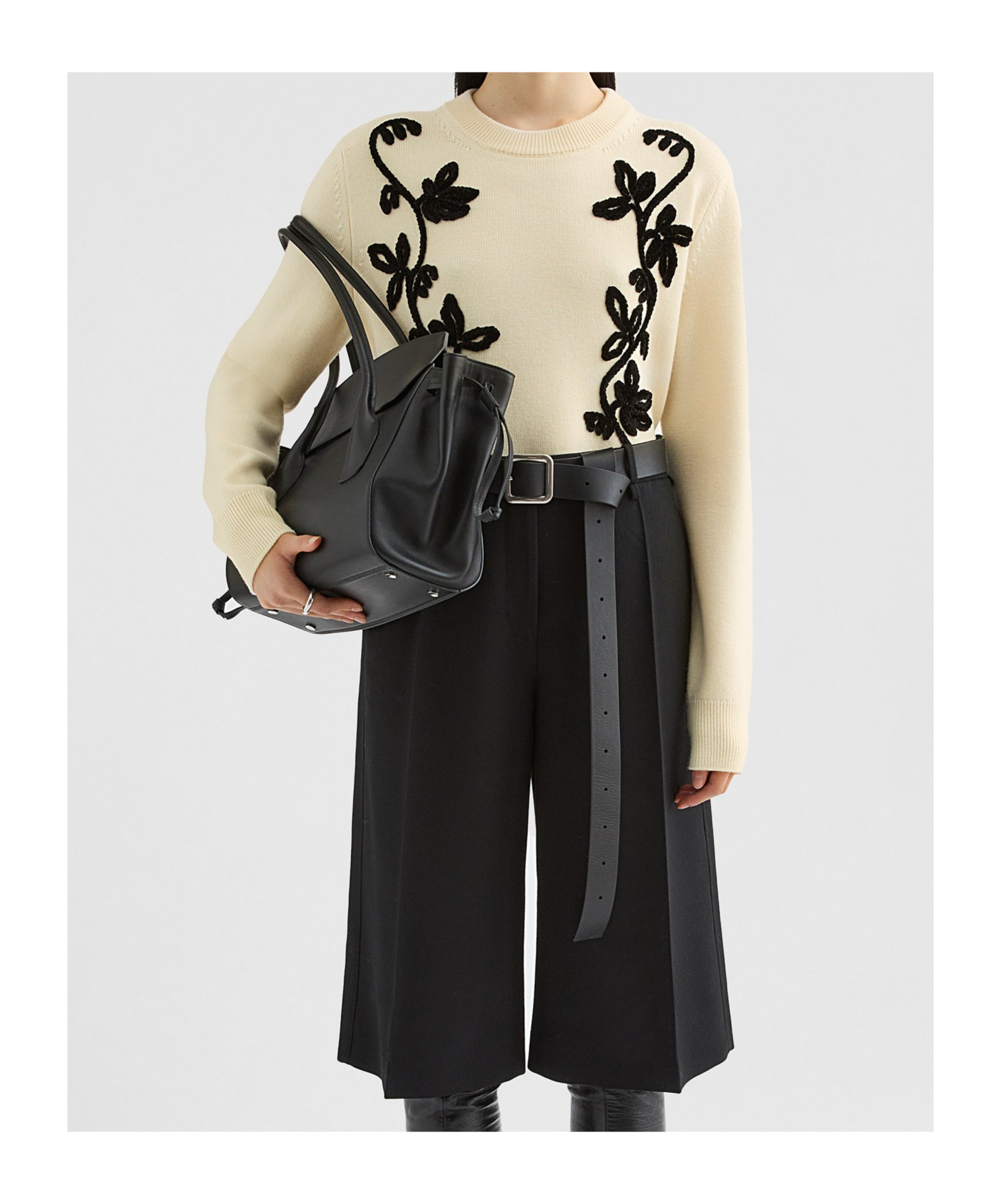 Shop Jil Sander Wool Embroiderd Sweater