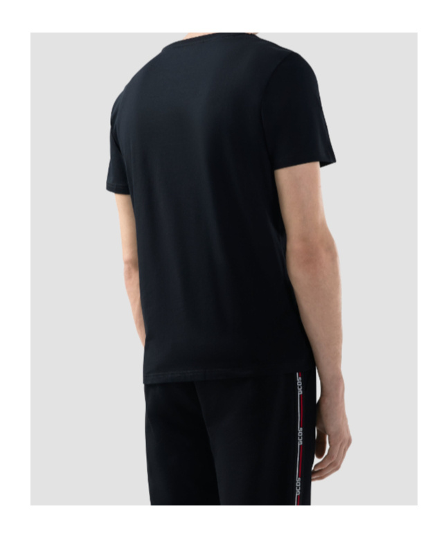 Gcds Logo Tape Stretch T-shirt In Black