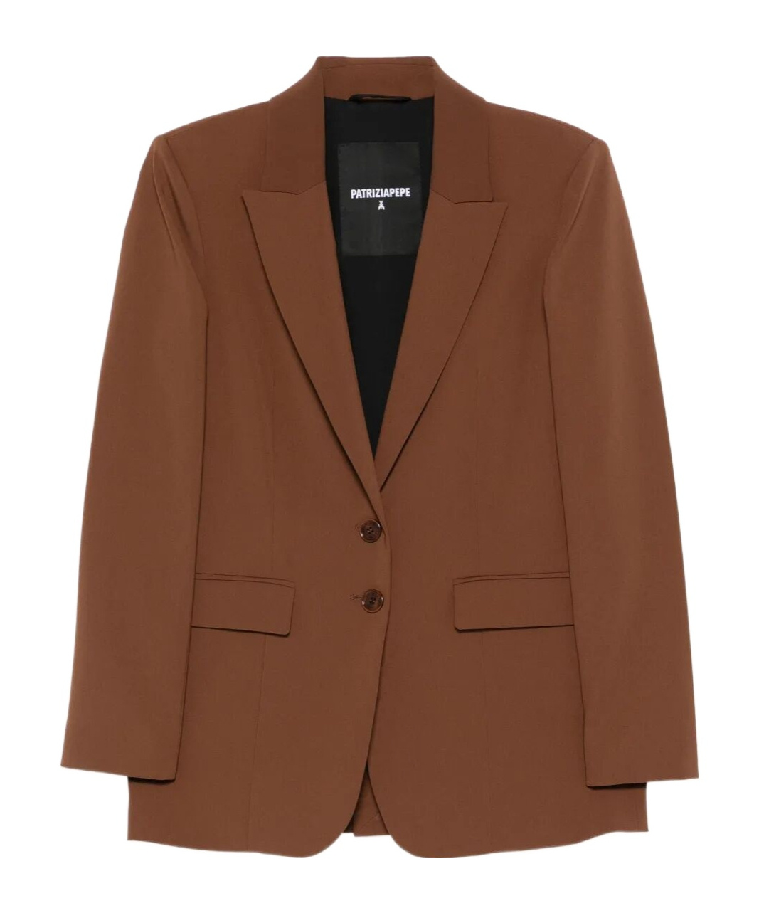 Patrizia Pepe Two-button Notched-lapel Blazer In Brown