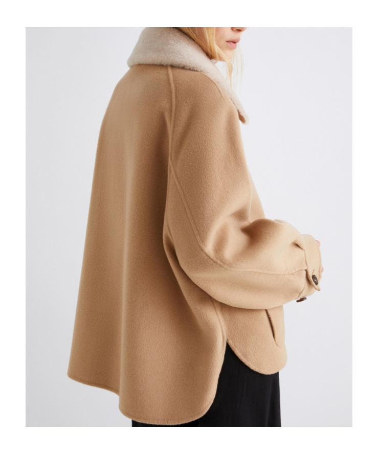 Marella Double-faced Wool-blend Heavy Jacket In Neutral