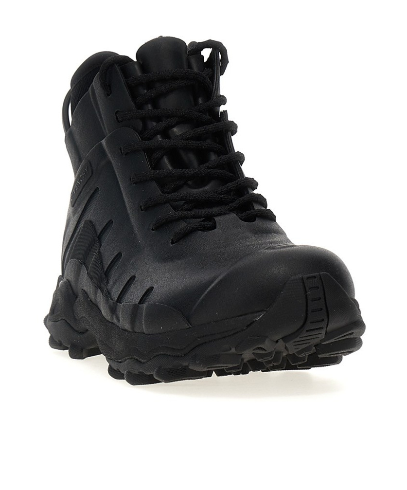 Shop Givenchy Bogs Lace Up Boots In Rubber And Neoprene In Black