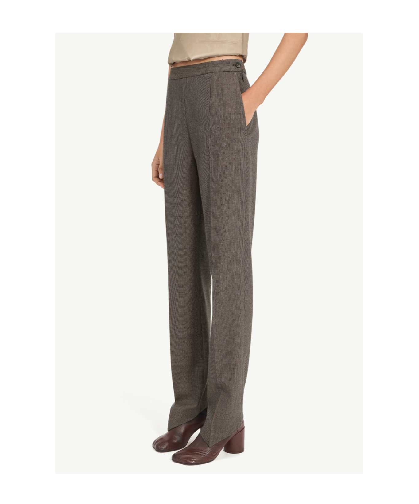 Mm6 Maison Margiela Light Tweed Tailored Trousers In Multi