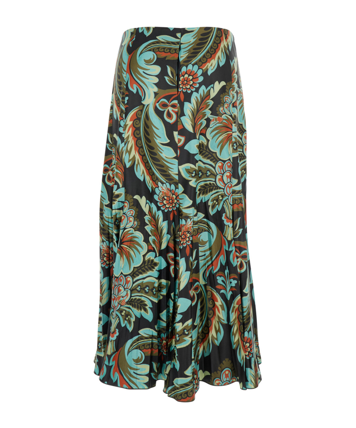 Etro Floral Asymmetric Wrap Skirt In Green Multi In Green
