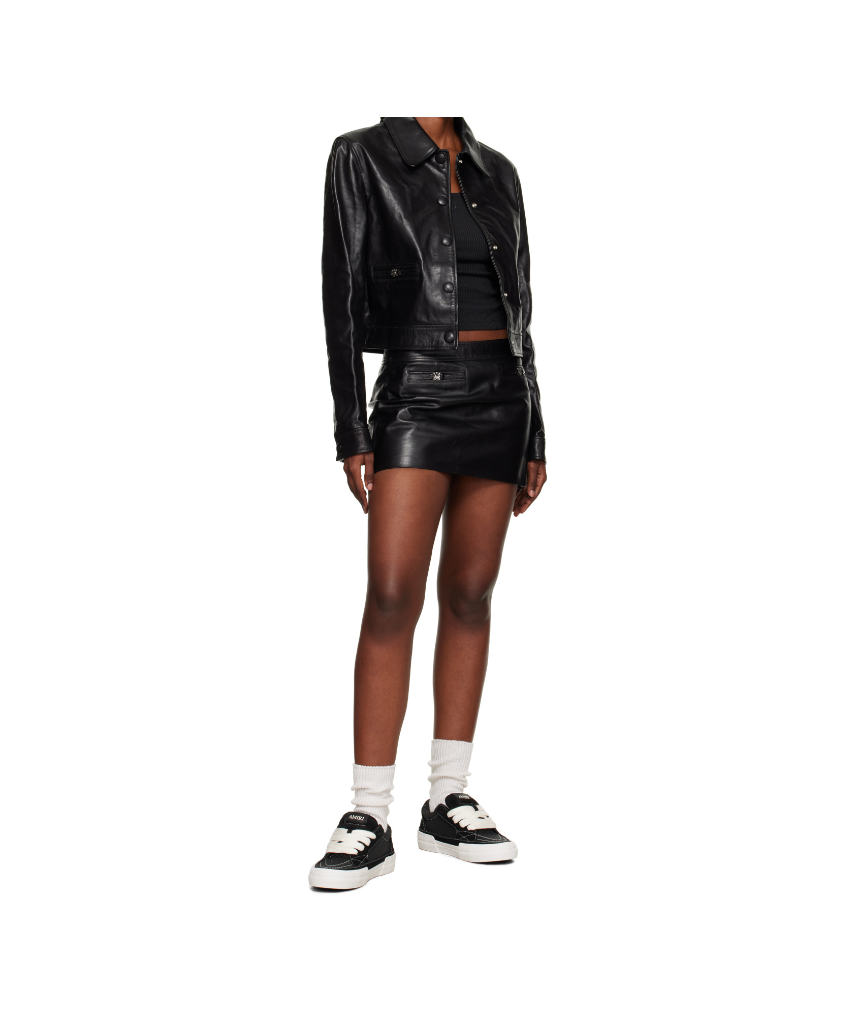 Amiri Low-top Suede And Sequined Canvas Sneakers In Black