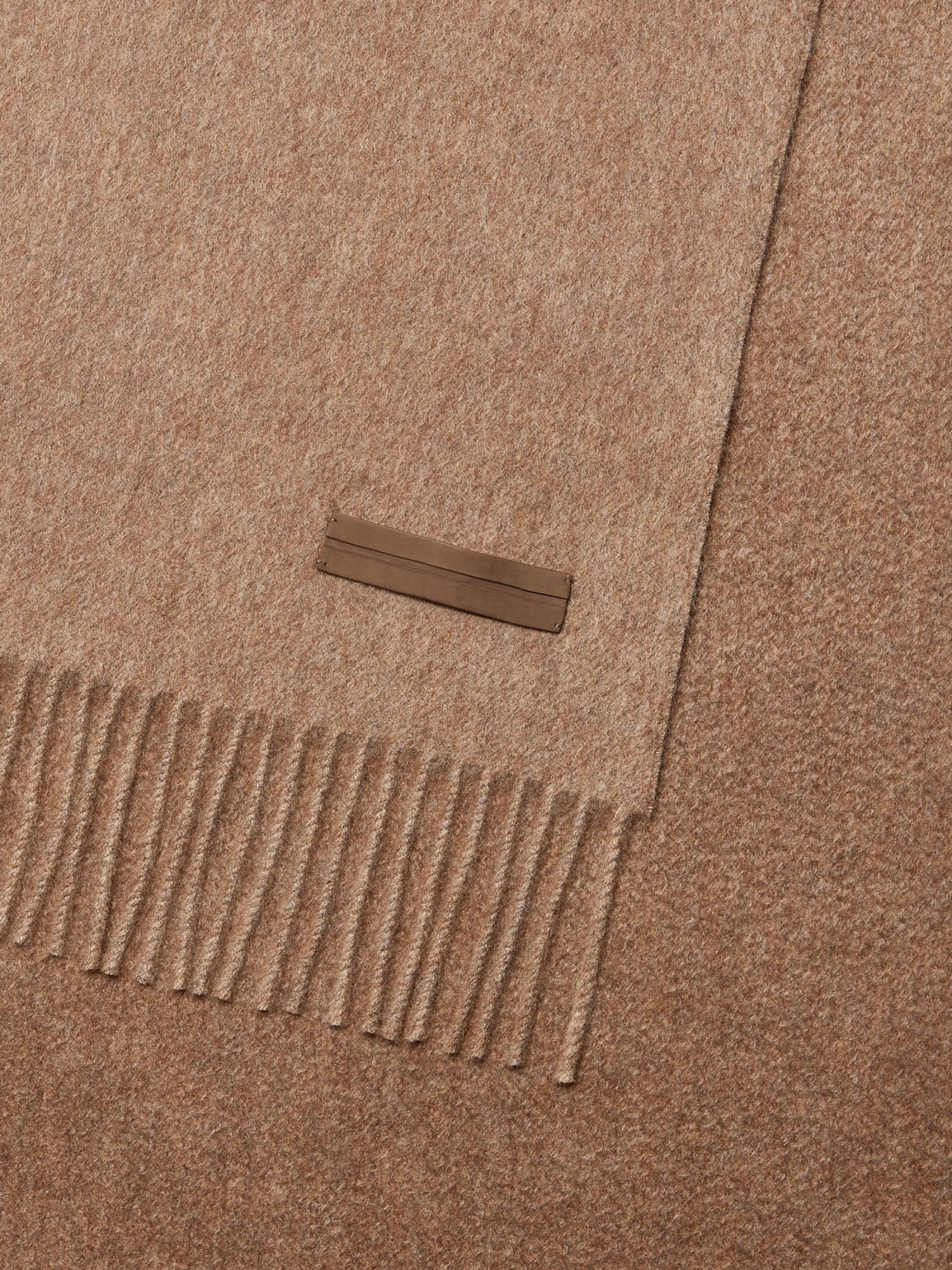 Zegna Fringed Cashemere Scarf In Brown