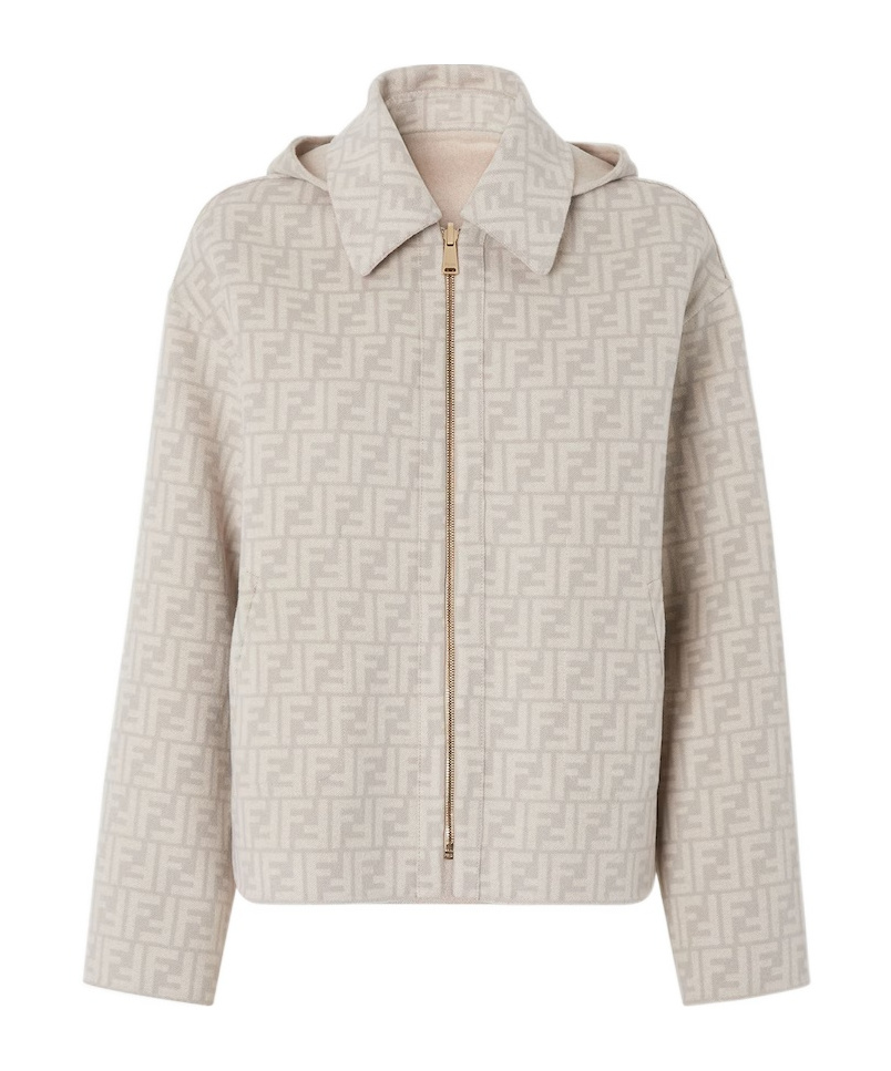 Fendi Beige Double-sided Wool Jacket In Neutral