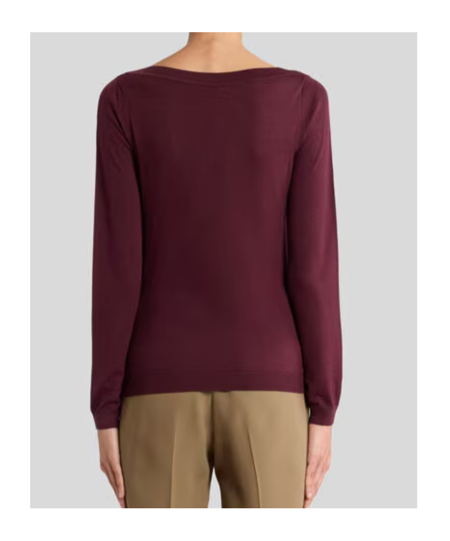 Etro Jacquard Floral-embroidered Sweater In Burgundy