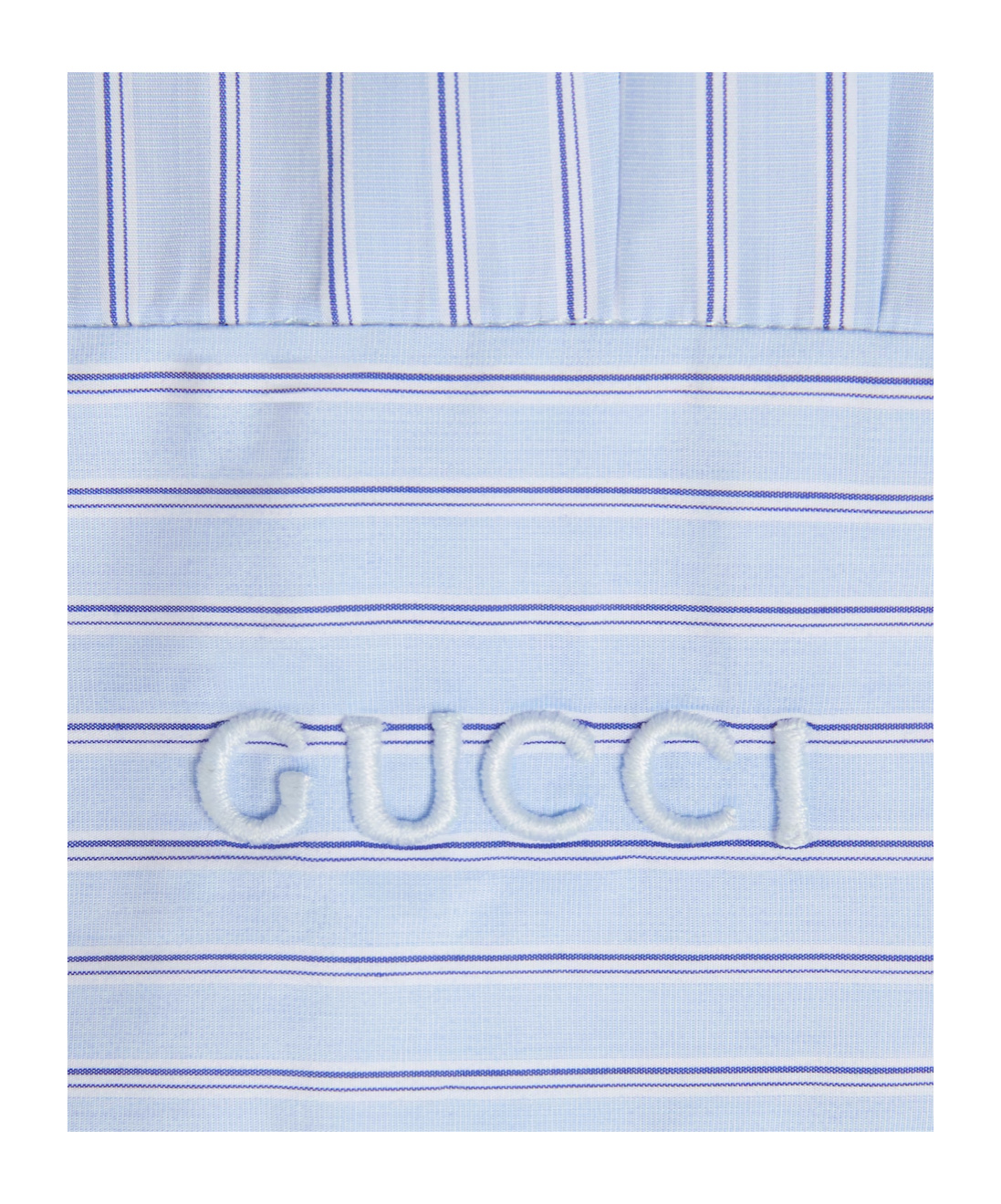 Gucci Striped Cotton Shirt In Blue