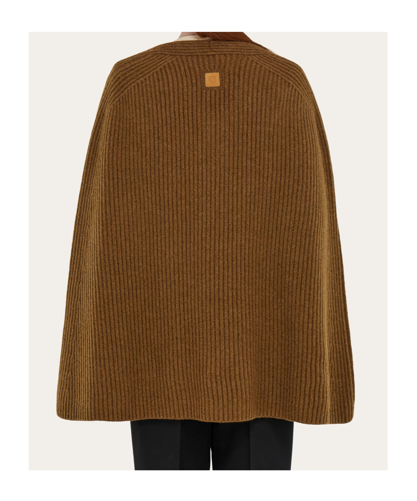 Ferragamo Cashmere Blend Cape In Brown
