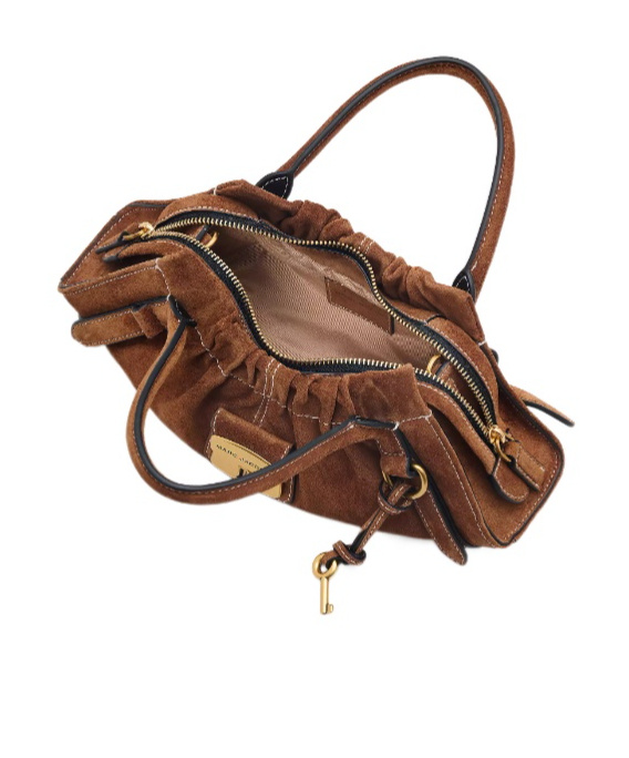 Marc Jacobs The Suede Cristina Small Satchel In Brown