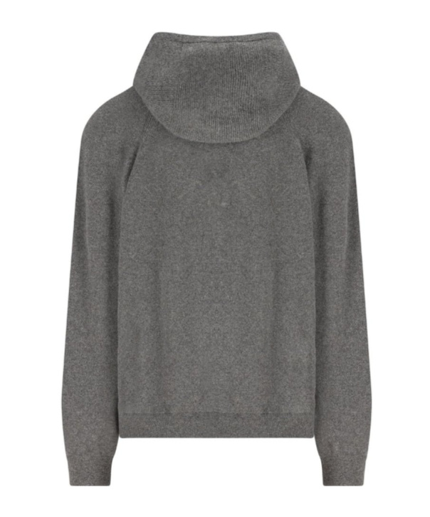 Loro Piana Zip-up Hooded Coat In Gray