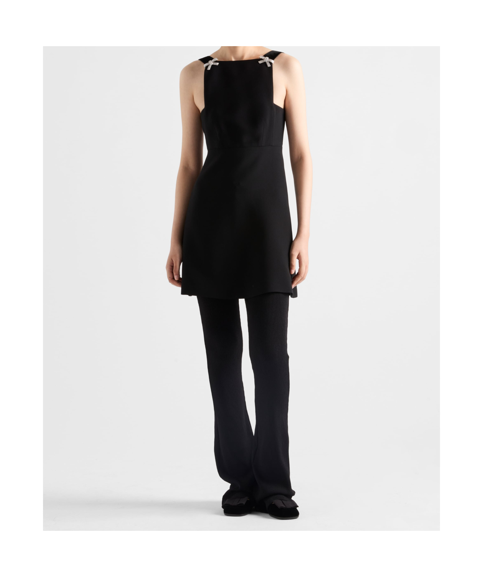 Prada Cady Mini Dress In Black