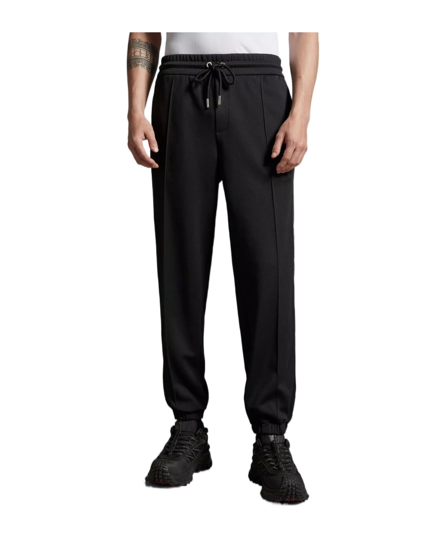 Moncler Side-stripe Track Pants In Black