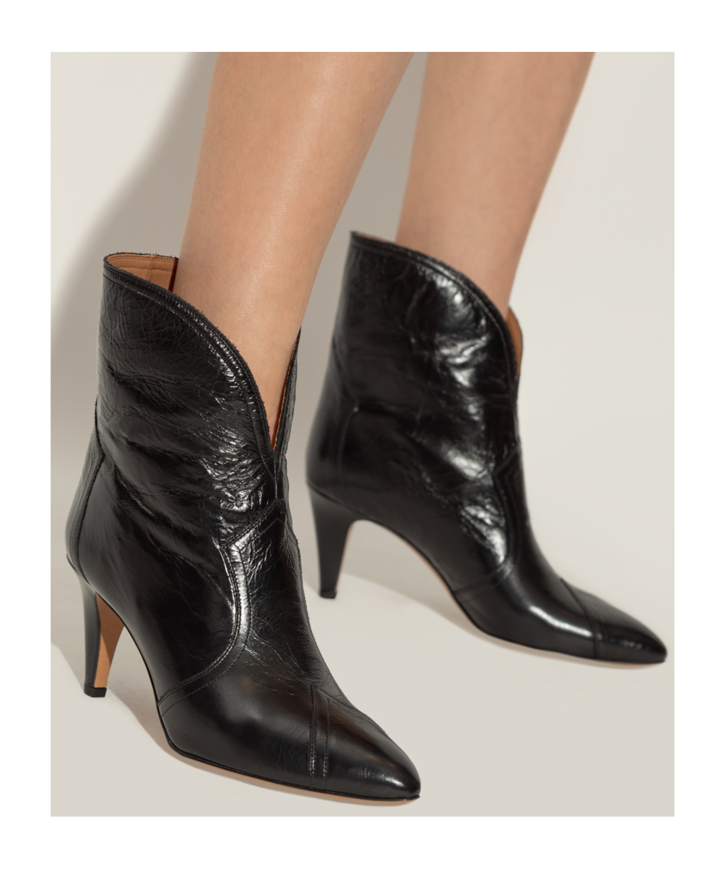 Isabel Marant Acna Leather Ankle Boots In Black
