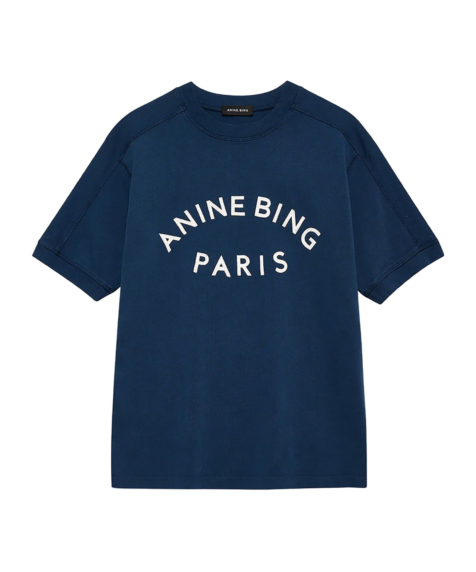 Anine Bing Jaylin Logo-print Crewneck T-shirt In Blue