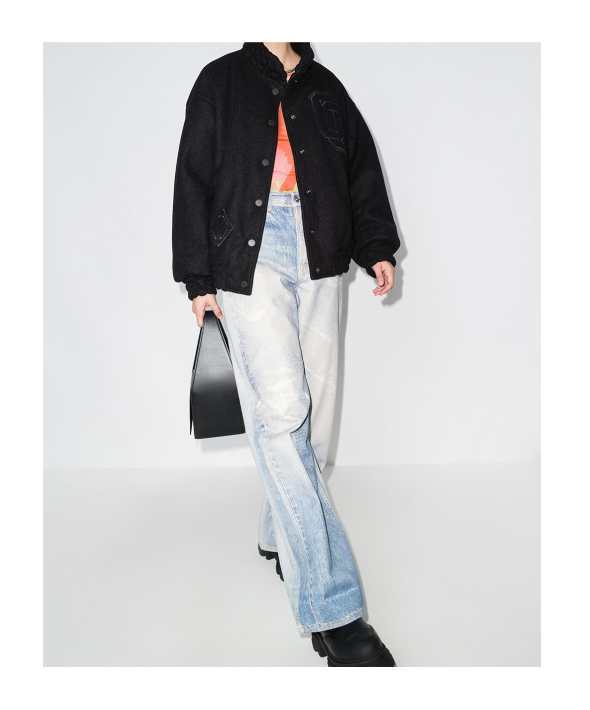 Our Legacy High Waist Boyfriend Jeans With Distressed Finish In Blue