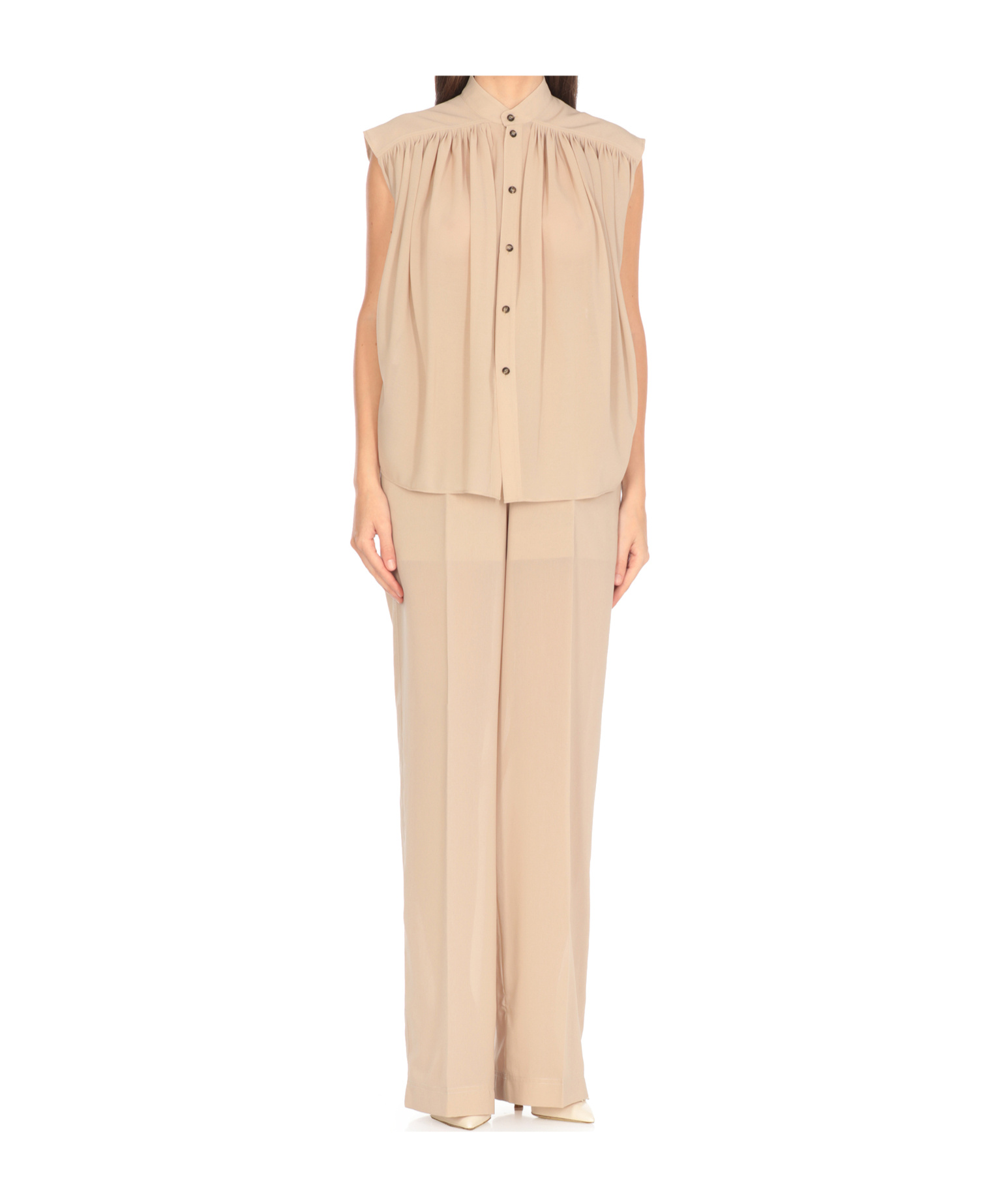 Philosophy Di Lorenzo Serafini Pleated Detail Blouse In Neutral