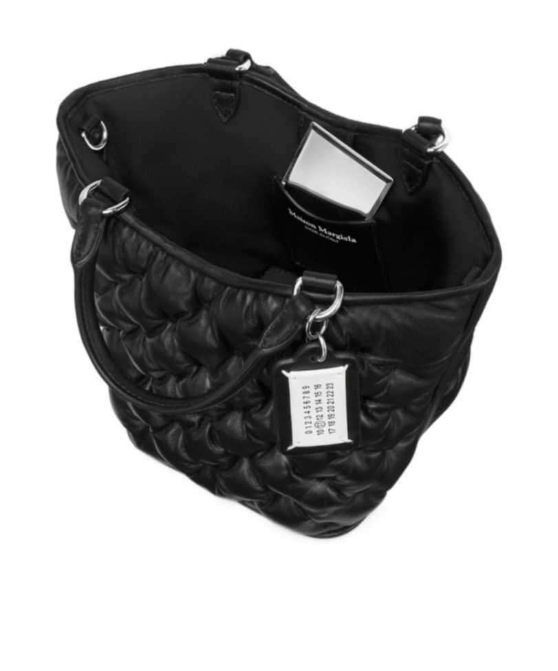 Maison Margiela Glam Slam Leather Tote In Black